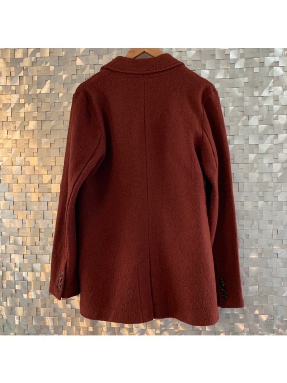 NWT Rachel Zoe Double Breasted Wool Blend Jacket Size Small Cinnamon Terracotta - Picture 9 of 9